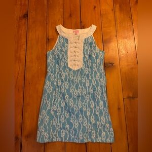 blue and white lilly puliter dress